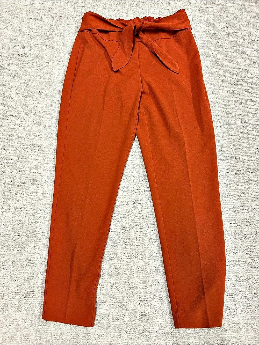 Tie-Waist Trousers in Orange